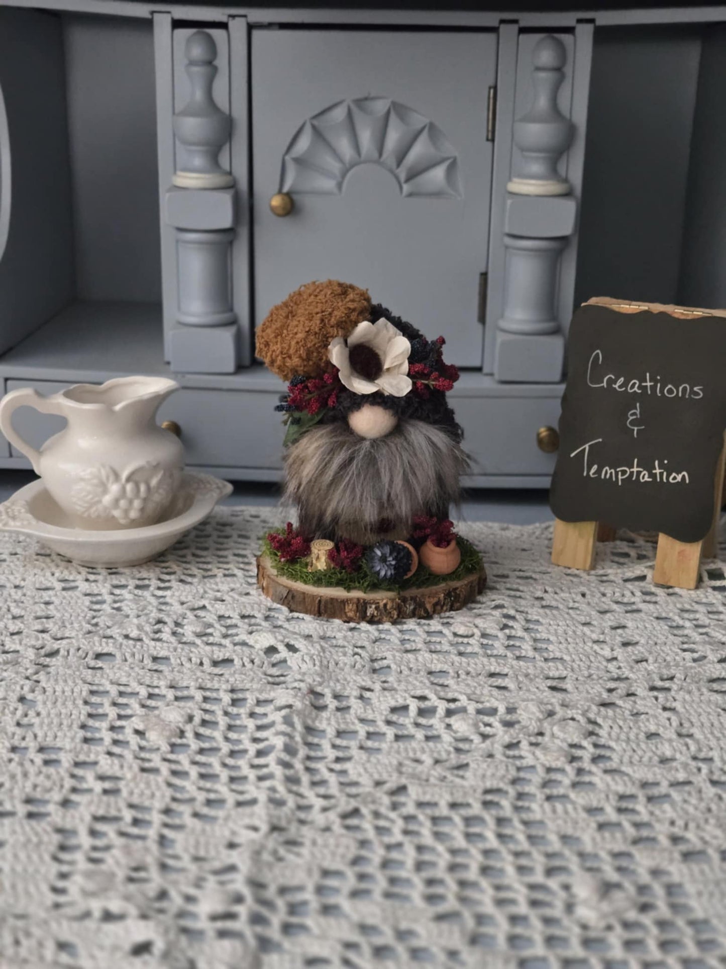 Handmade Fall Gnome - 4 Inch Needle Felted Decoration