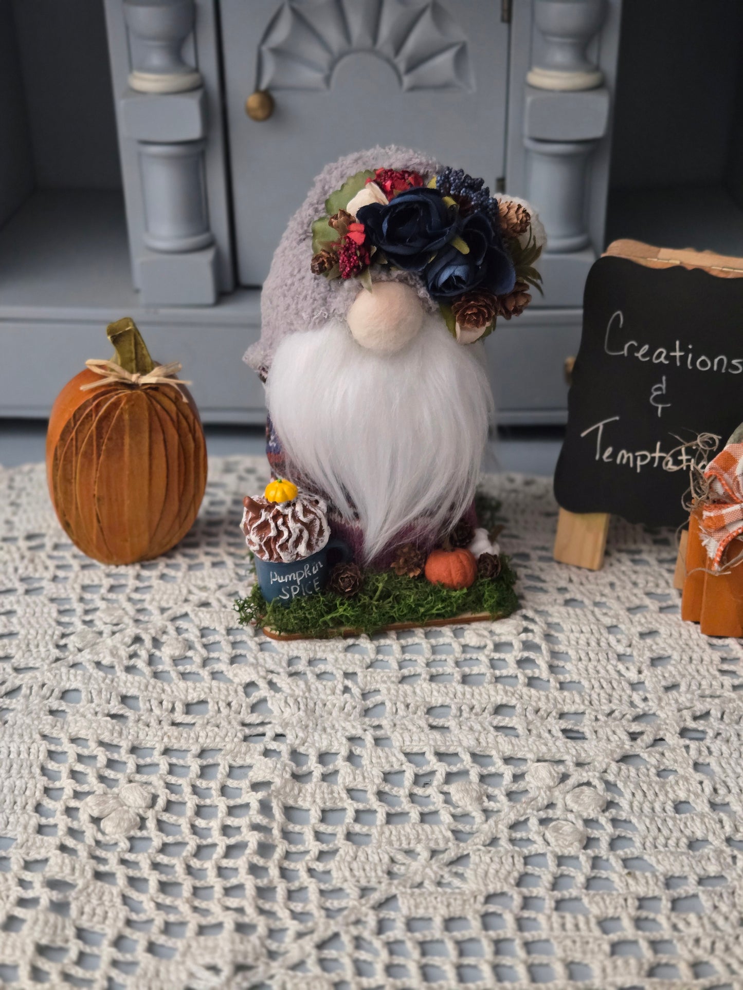 Handmade Fall Gnome - 6 Inch Needle Felted Decoration