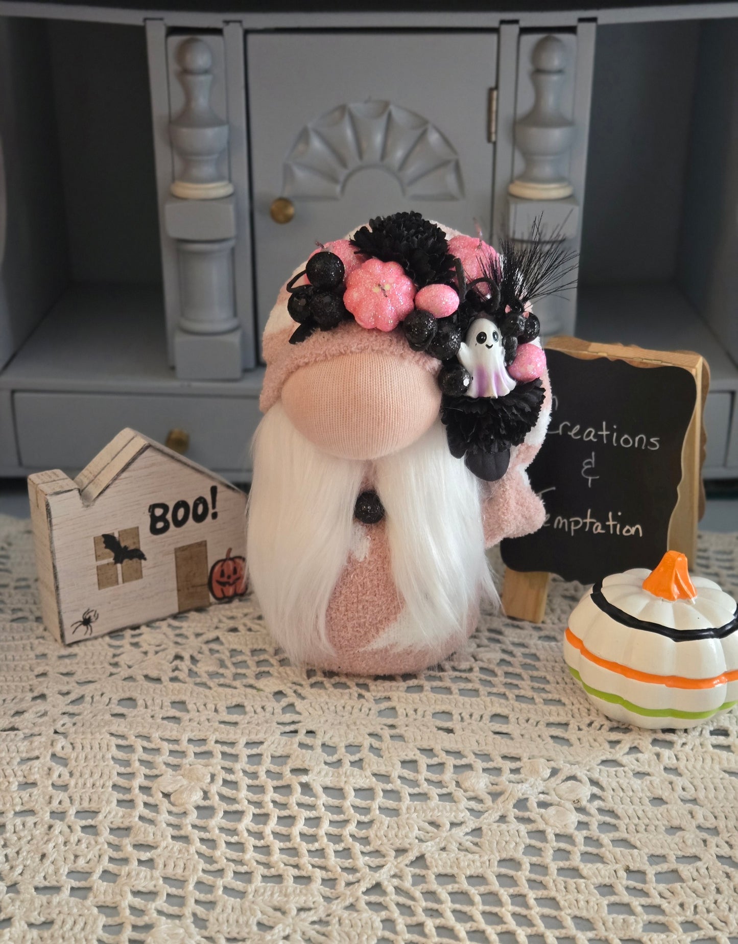Soft Halloween Gnome - Weighted 8 Inch Handmade Poly-Fil Decor