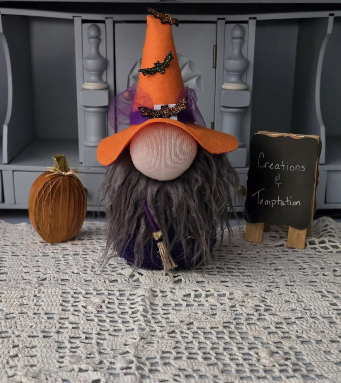 Soft Halloween Gnome - 8 Inch Handmade Poly-Fil Witch Decoration