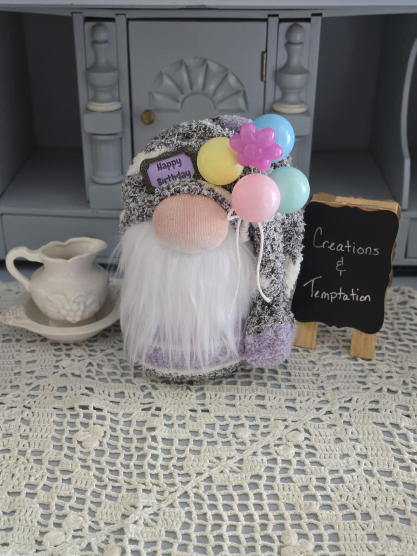 Happy Birthday! Gnome - 8 inch Handmade Weighted Base Decor