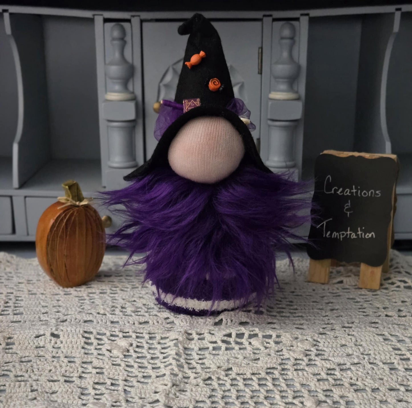 Soft Halloween Gnome - 8 Inch Handmade Poly-Fil Witch Decoration