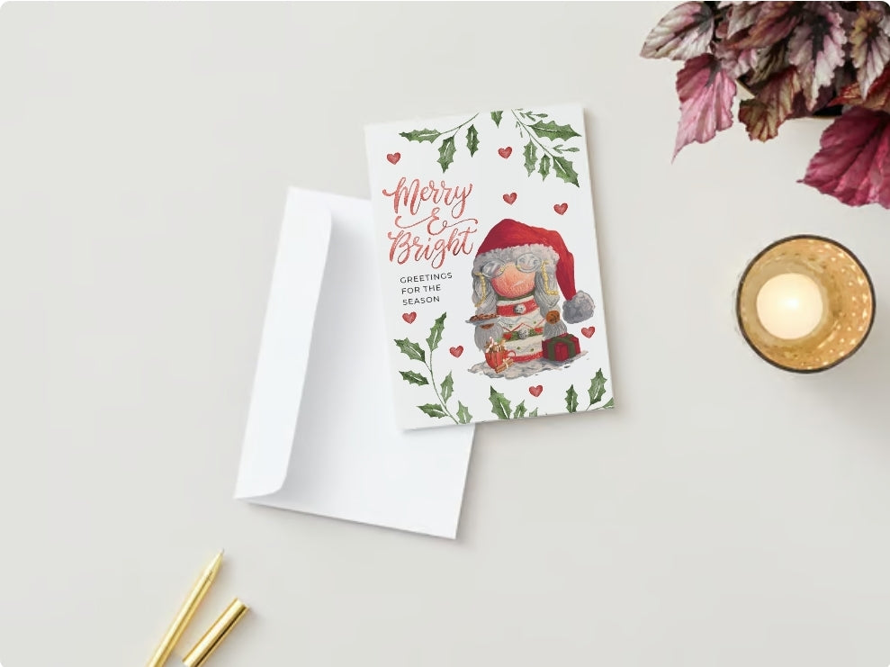 Gnome Mrs. Claus Gnome Christmas Card - Set of 6