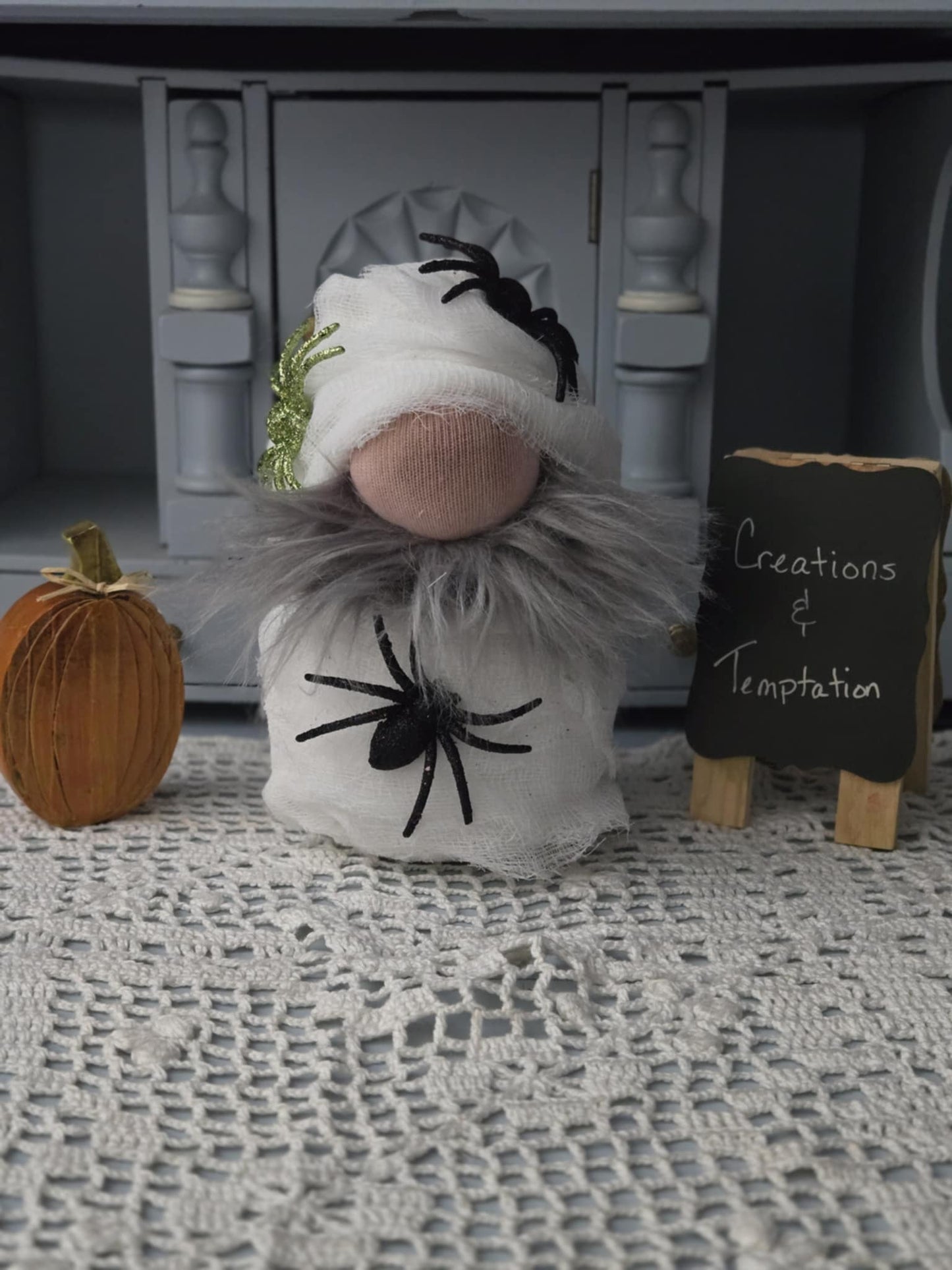 Soft Halloween Gnome - 8 Inch Handmade Poly-Fil Grim Mummy Decoration