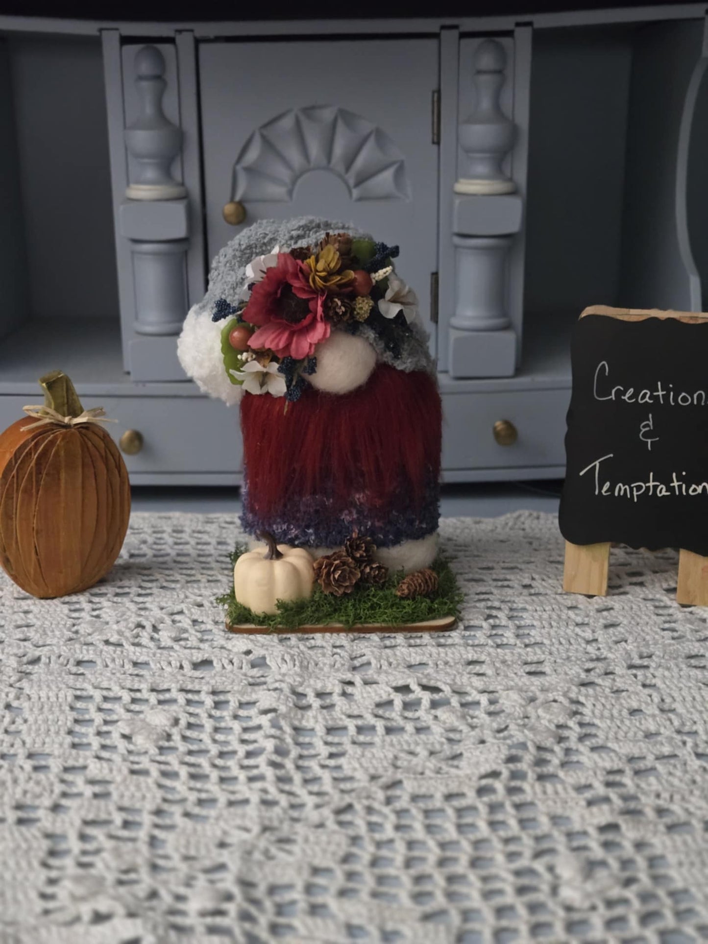 Handmade Fall Gnome - 6 Inch Needle Felted Decoration