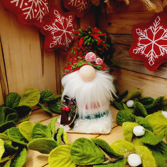 Needle Felted Christmas Gnome - Med