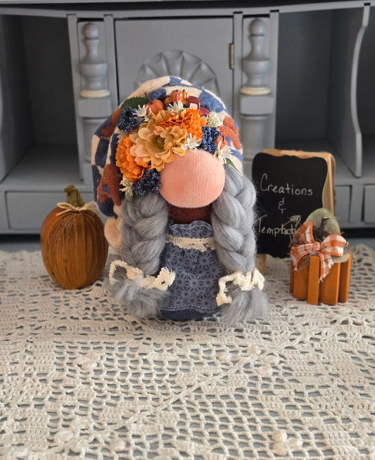Cuddly Fall Gnomess - Weighted Base Handcrafted Autumn Decor