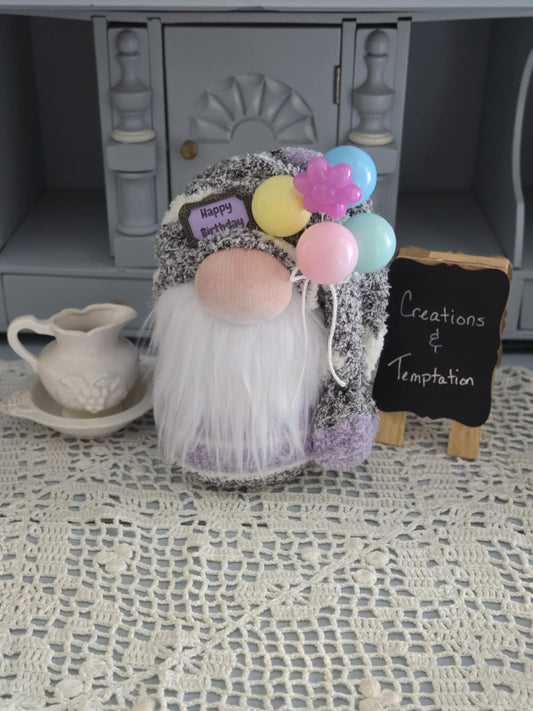 Happy Birthday! Gnome - 8 inch Handmade Weighted Base Decor