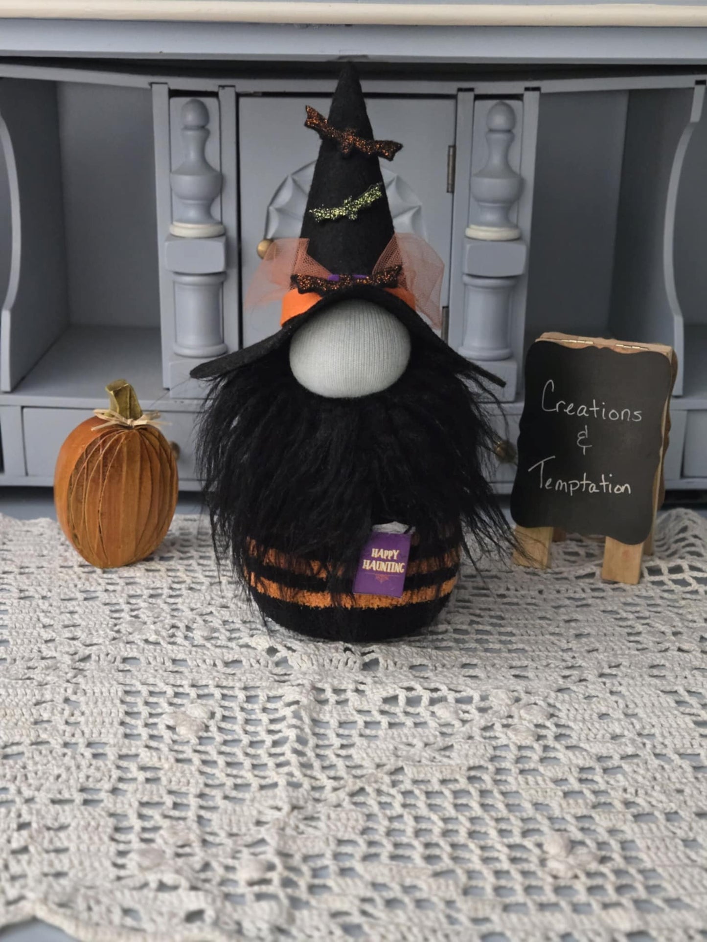 Soft Halloween Gnome - 8 Inch Handmade Poly-Fil Witch Decoration