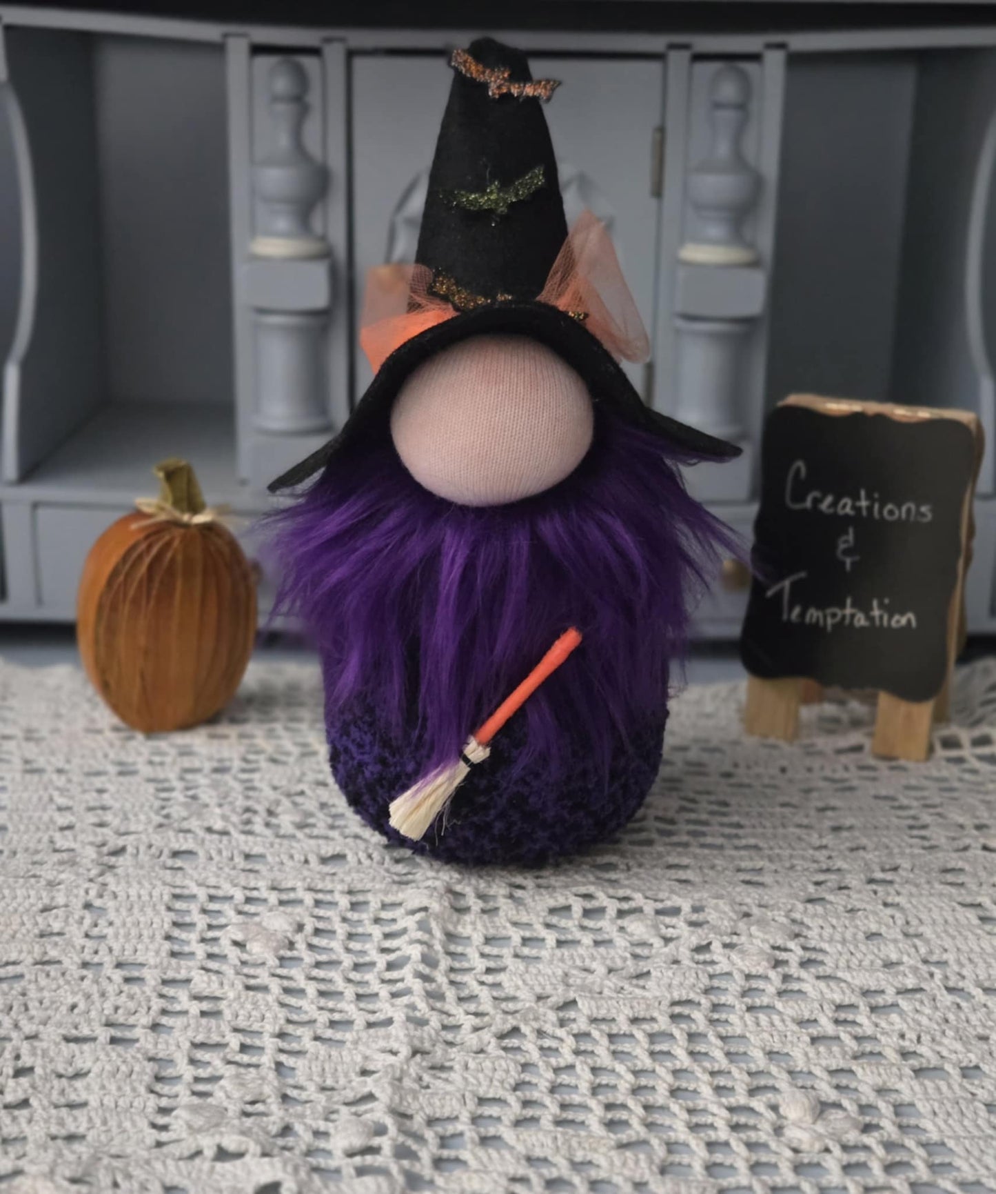 Soft Halloween Gnome - 8 Inch Handmade Poly-Fil Witch Decoration
